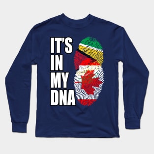 Guyanese And Canadian Mix Heritage DNA Flag Long Sleeve T-Shirt